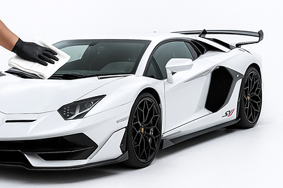 Mobile ceramic coating on Lamborghini by Romacker Detailing in STL