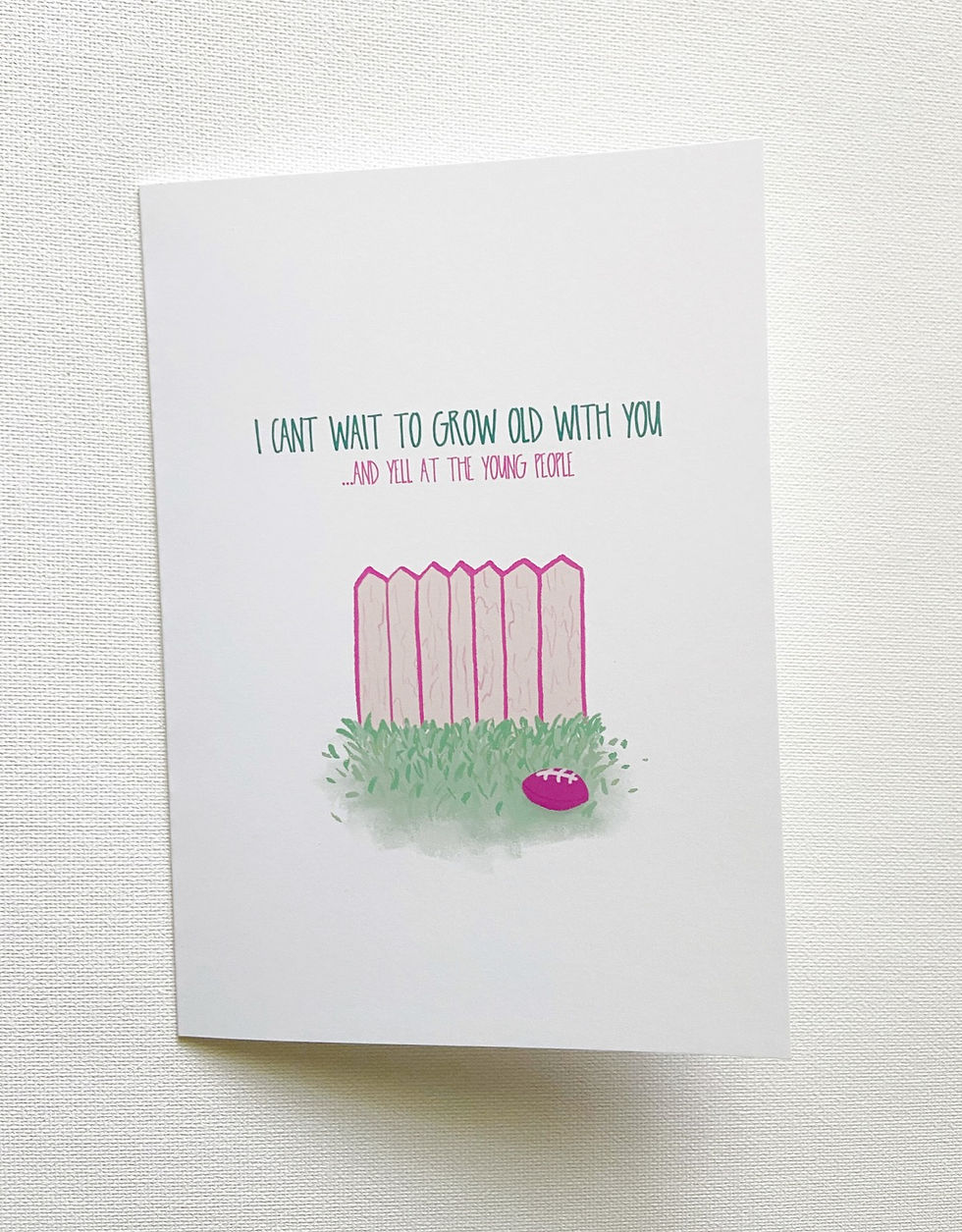 Grow Old With You // Cheeky Love Card // Card for Spouse
