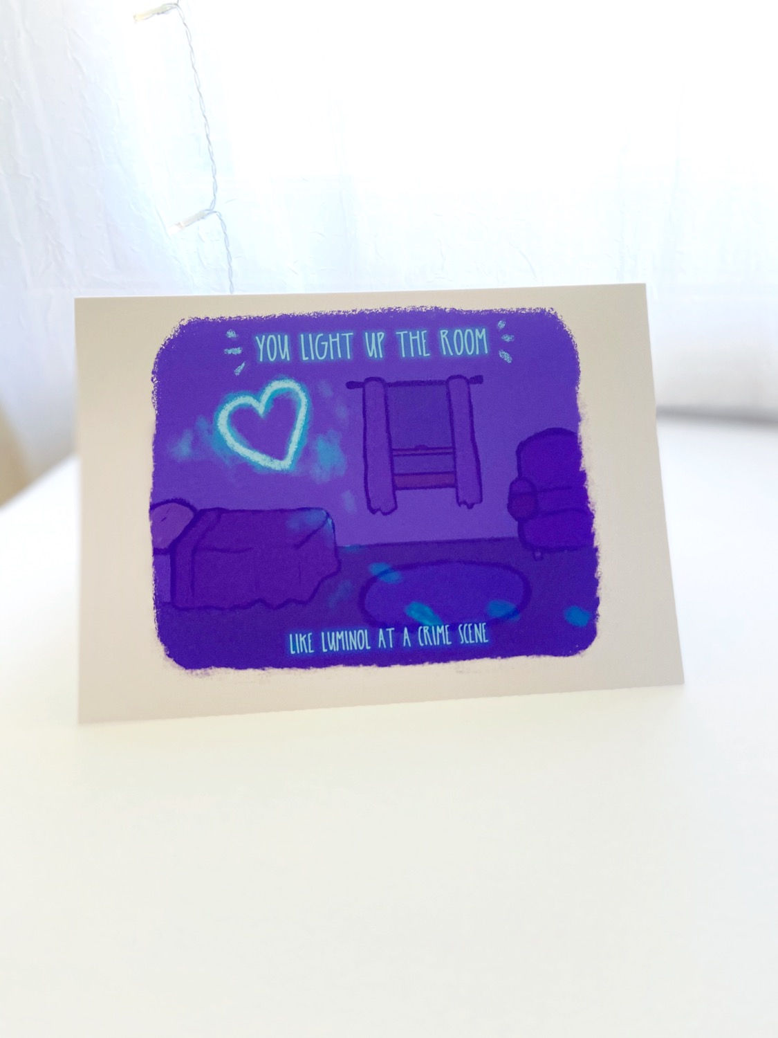 Love and Luminol // True Crime Lover // Dark Humor // Funny Love Card