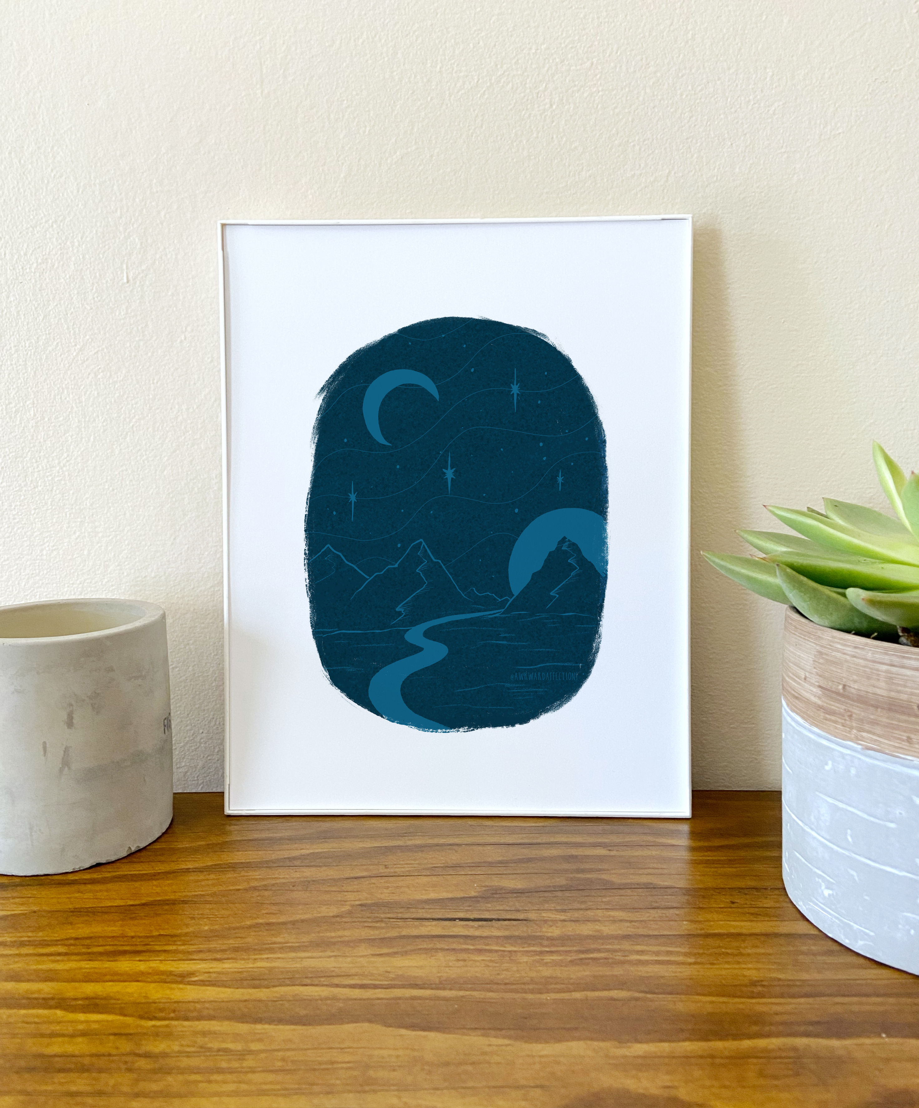 Desert Nights // Landscape Illustration // Summer Art