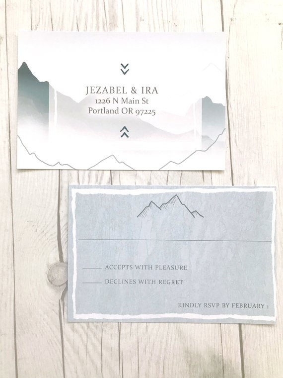 Thumbnail: Mountain Wedding Invitations // Nature/Forest Wedding Invitation Set // Digital