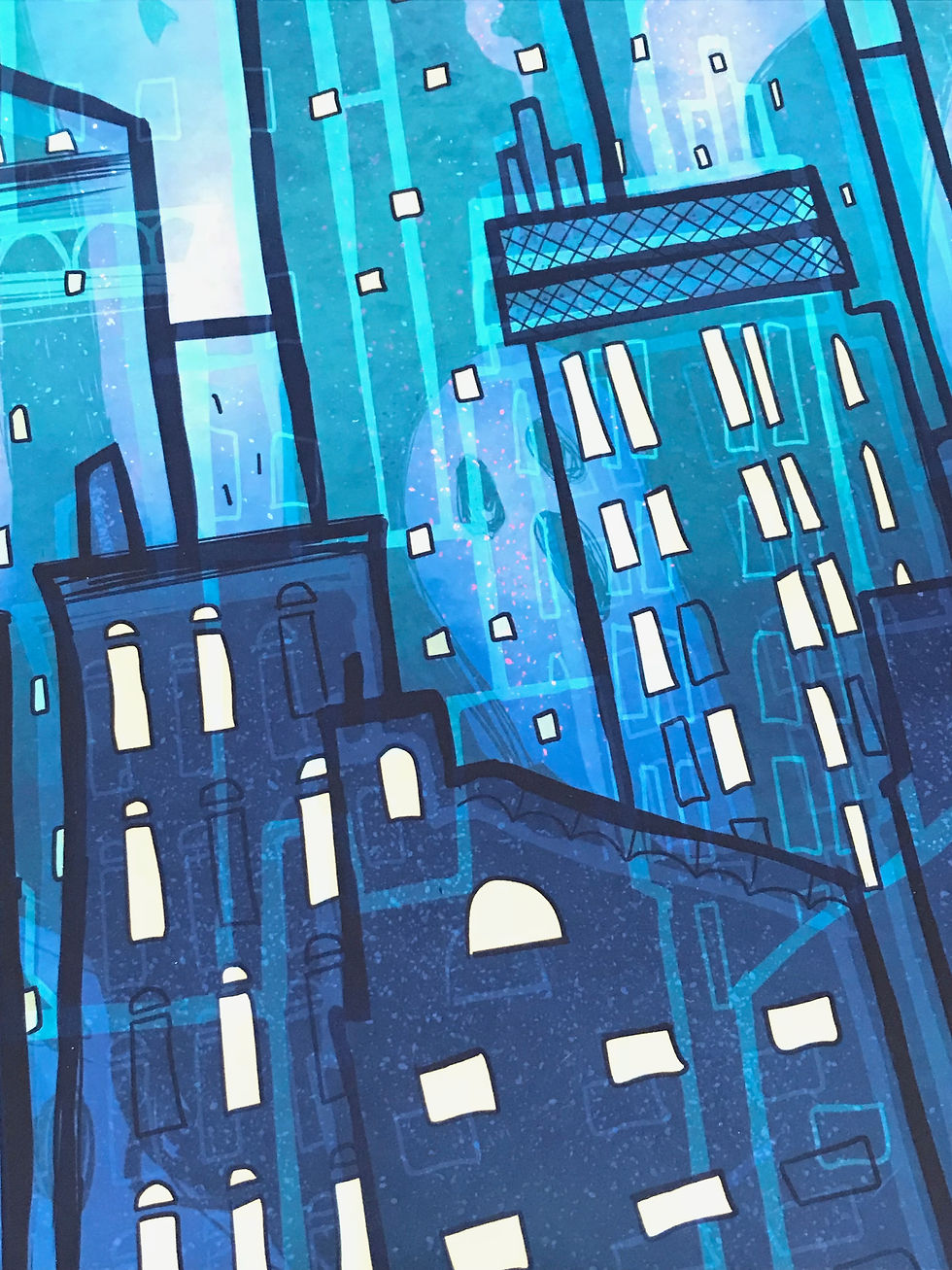 Thumbnail: Forgotten (Blue) // Original Digital Illustration Print