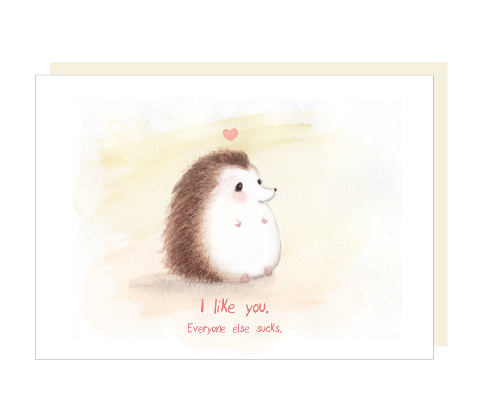 Thumbnail: I Like You, Hedgehog Card // Introverted Hedgehog, Cute, Sassy, Honest Ca