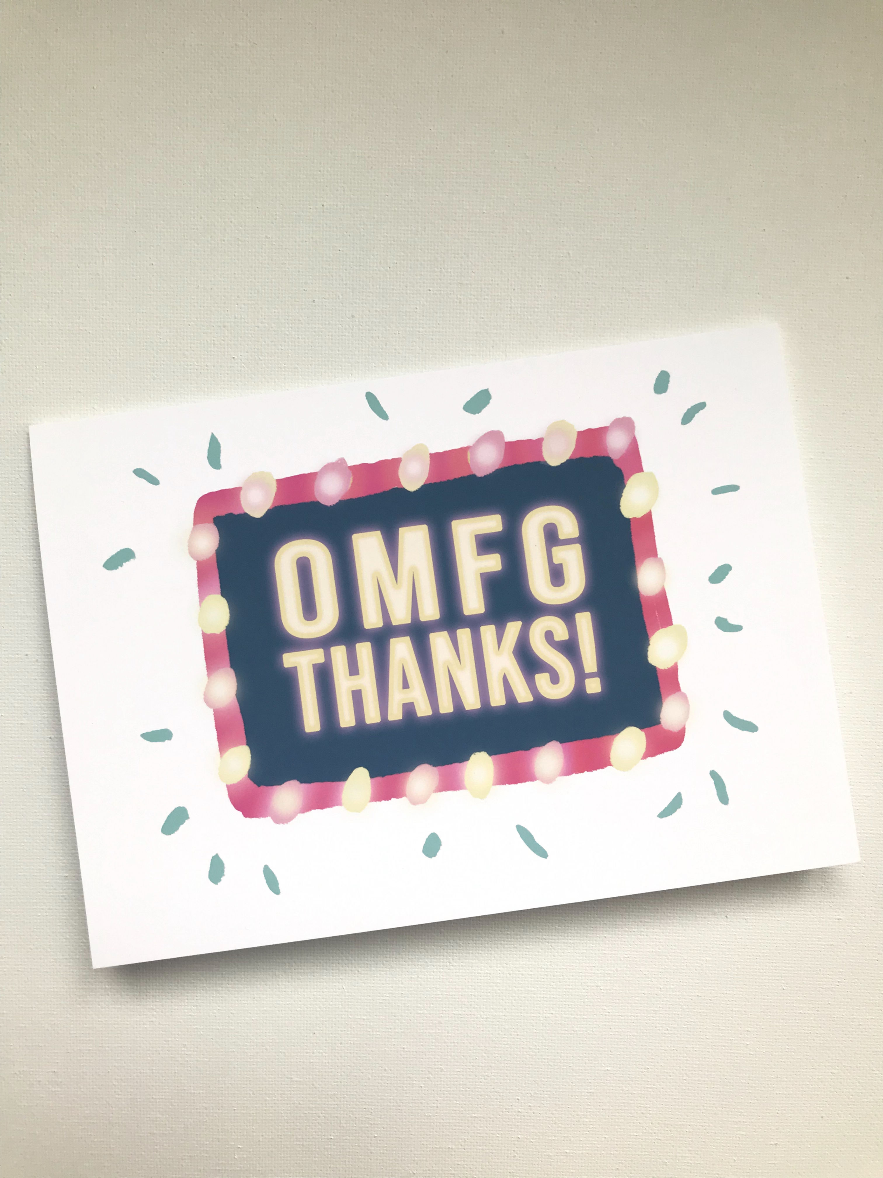 OMFG Thanks! //Adult Thank You Card