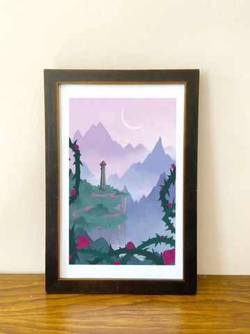Landscape Art Print of Rapunzel's Tower