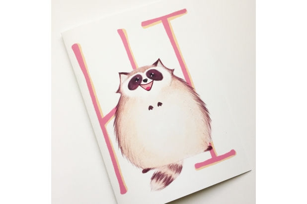 Thumbnail: Socially Awkward Raccoon // Awkward Greeting Card / Anytime Card