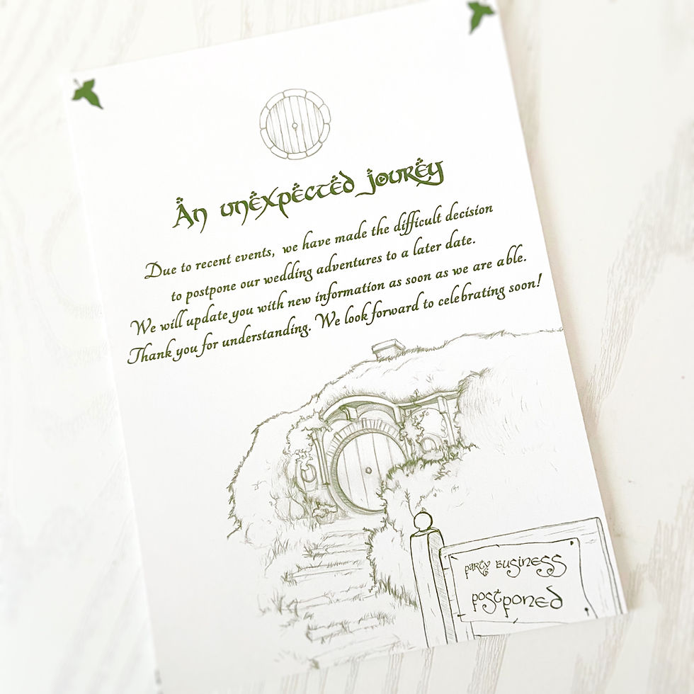 Thumbnail: Unsave the Date Lord of the Rings // Change of plans Wedding// Wedding Postponed