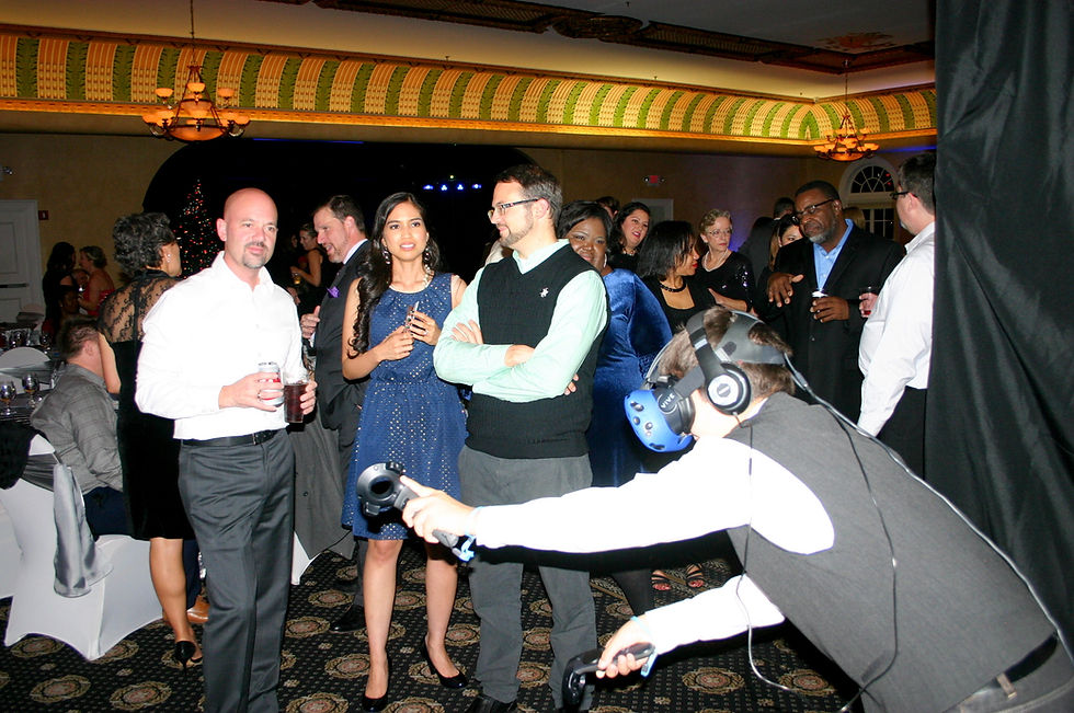 A Man Playing Space Pirate Trainer At A Virtual Reality Rental