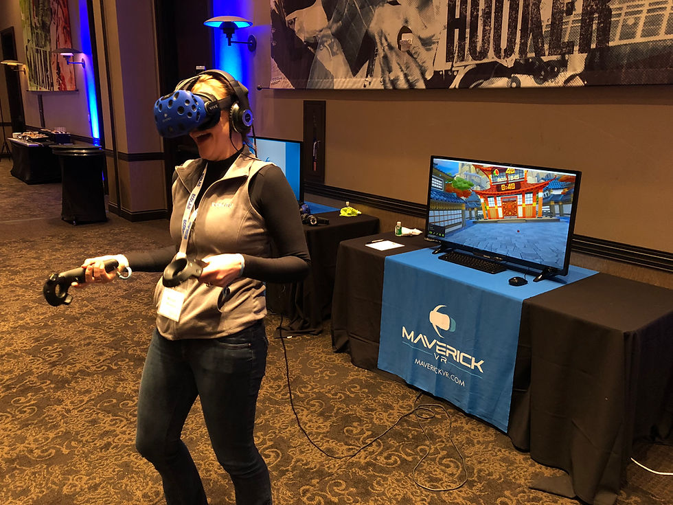 Woman wearing VR Equipment