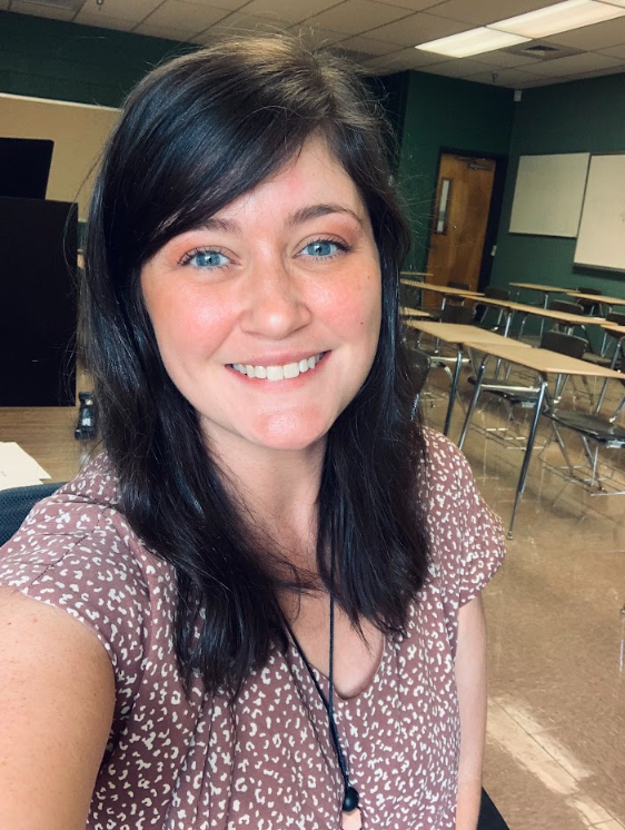 New teacher, Andrea Campbell, in her Classroom