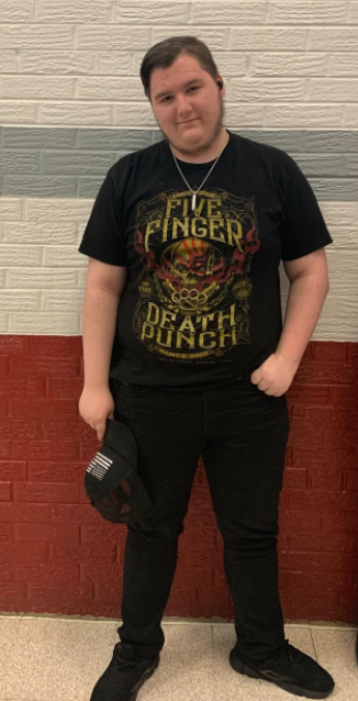 Connelly Wilson, supports his favorite band, Five Finger Death Punch.
