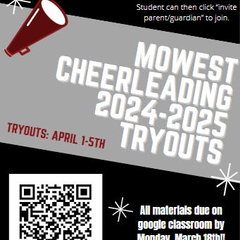 Cheer Tryouts coming first week of April