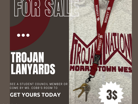 Trojan Lanyards being sold out of Cobbs room