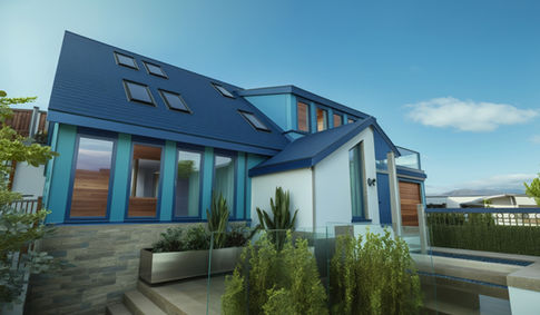 Undercliff Road home redesign with an office extension and two-storey stacked balcony designed by Architectural Assistance.