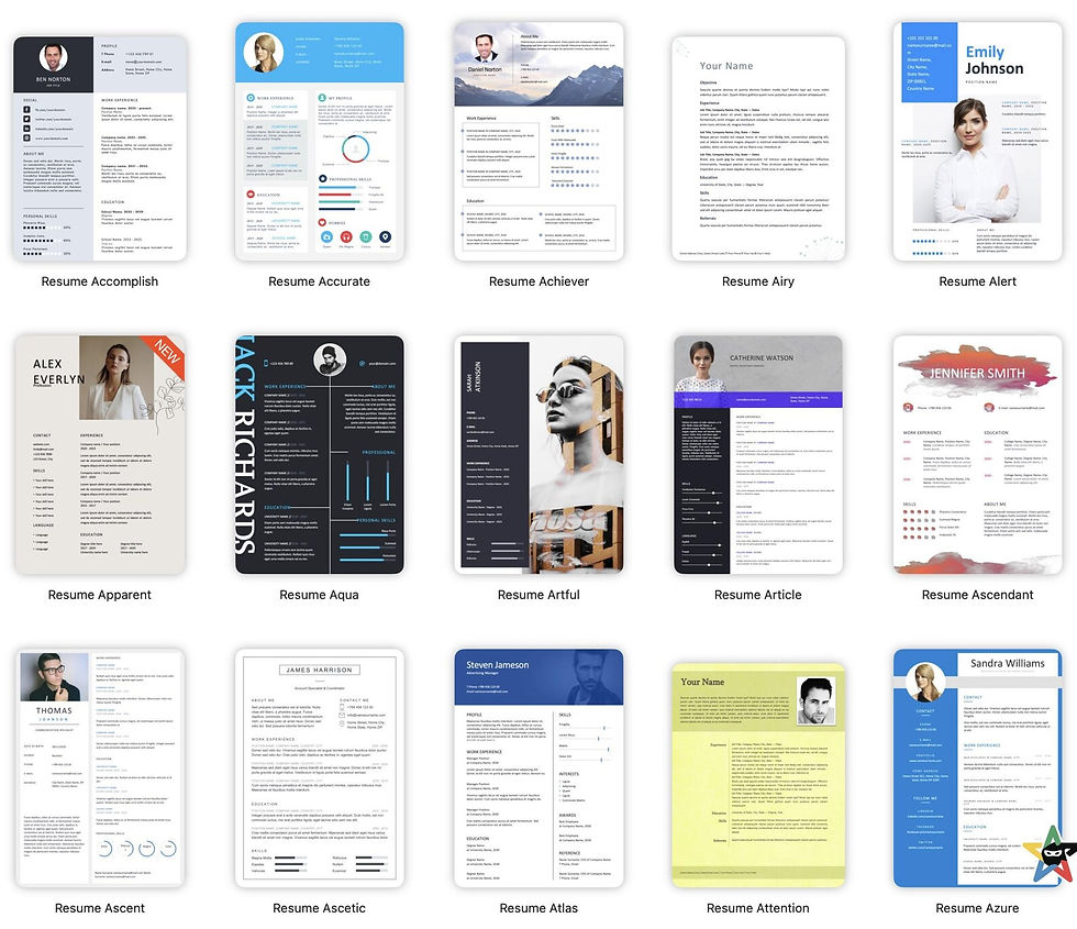 Küçük resim: 500+ profesyonel özgeçmiş şablonları paketi – Microsoft Word, PDF ve Illustrator için modern CV tasarımları, iş arayanlar içi
