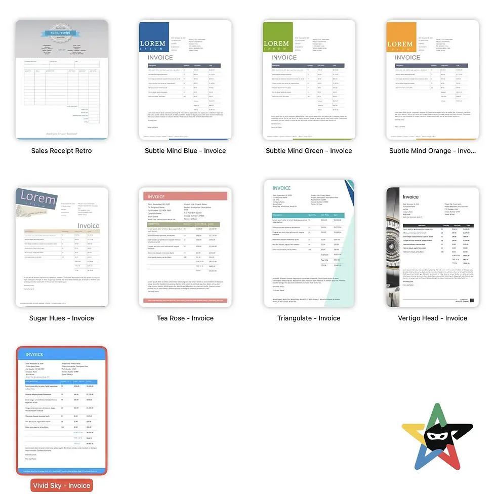 Thumbnail: Invoice templates