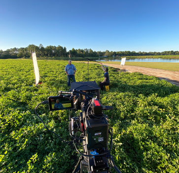 Filming Peanut farmer in a fild in Texas