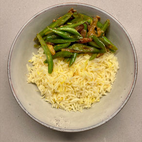 stir-fried bean with yellow rice