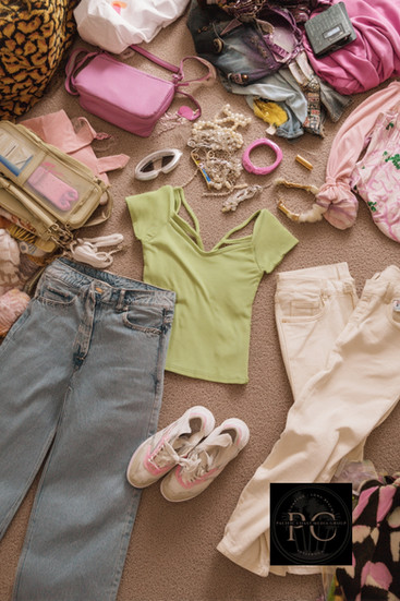 pink and neutral y2k fit