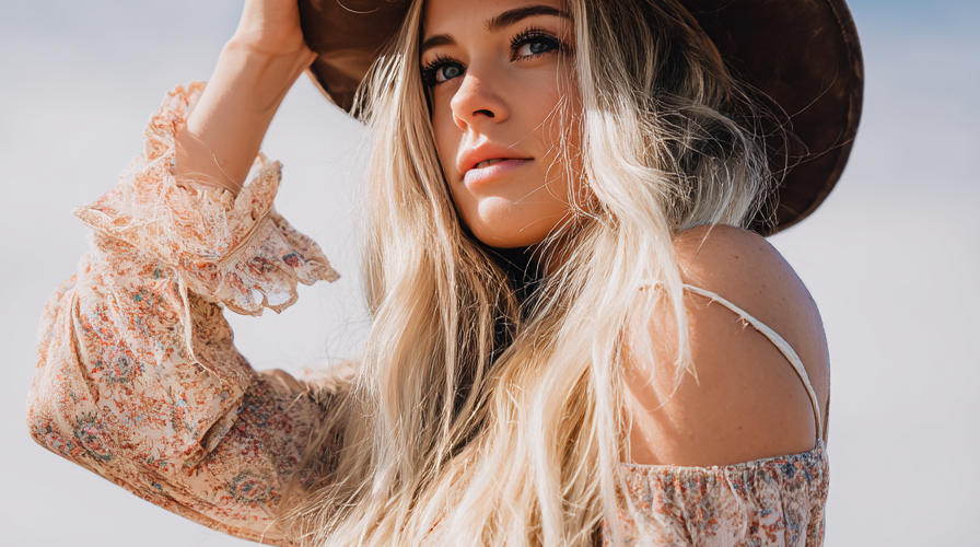 boho coastal cowgirl in halter top