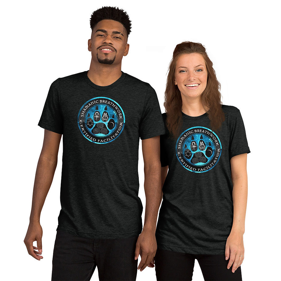 Thumbnail: Unisex T-Shirt - Triblend - SBW - Blue Texture Paw