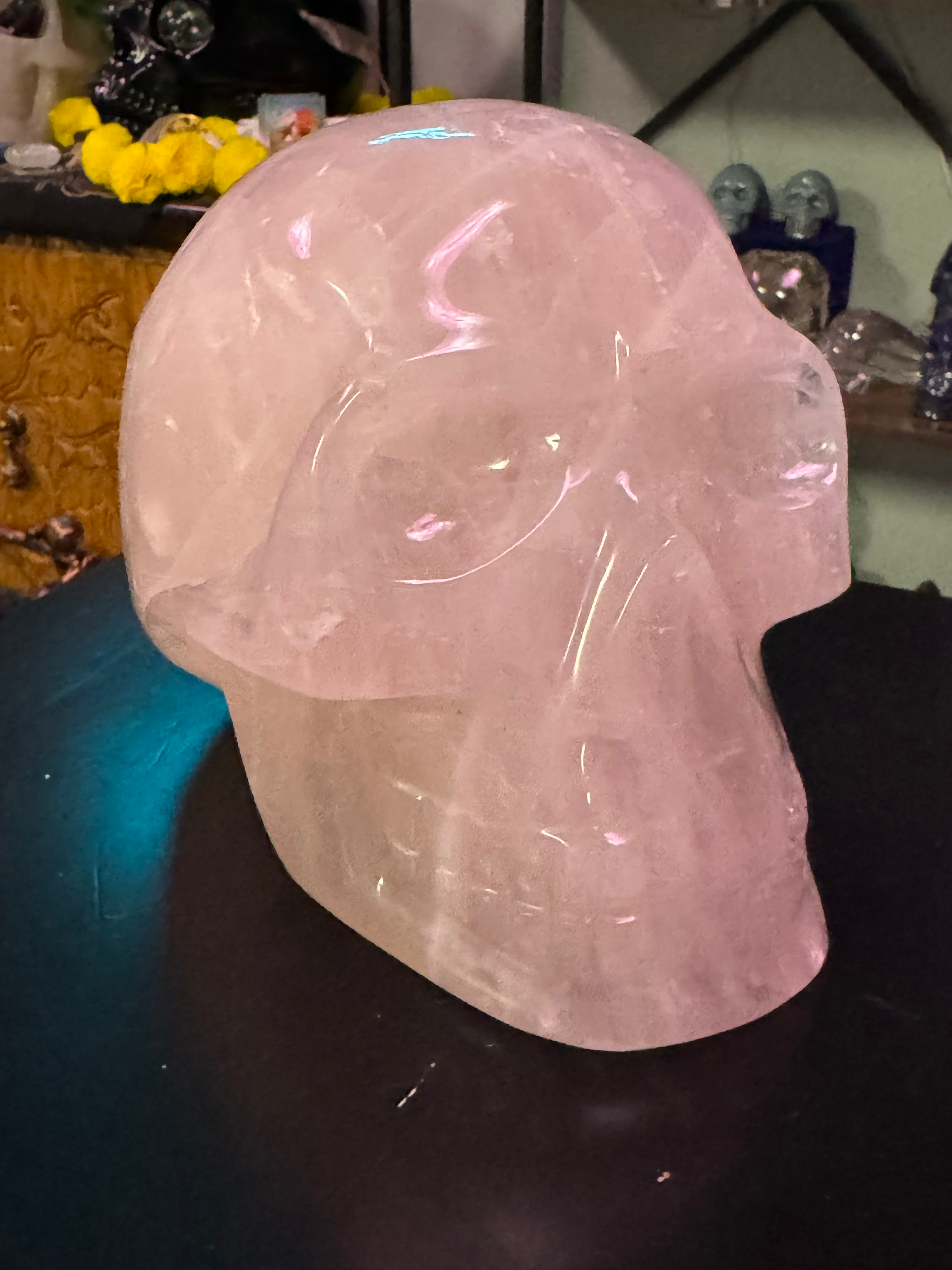 Rose Quartz Skull – 4.035kg / 8.90 lbs • 6.5"