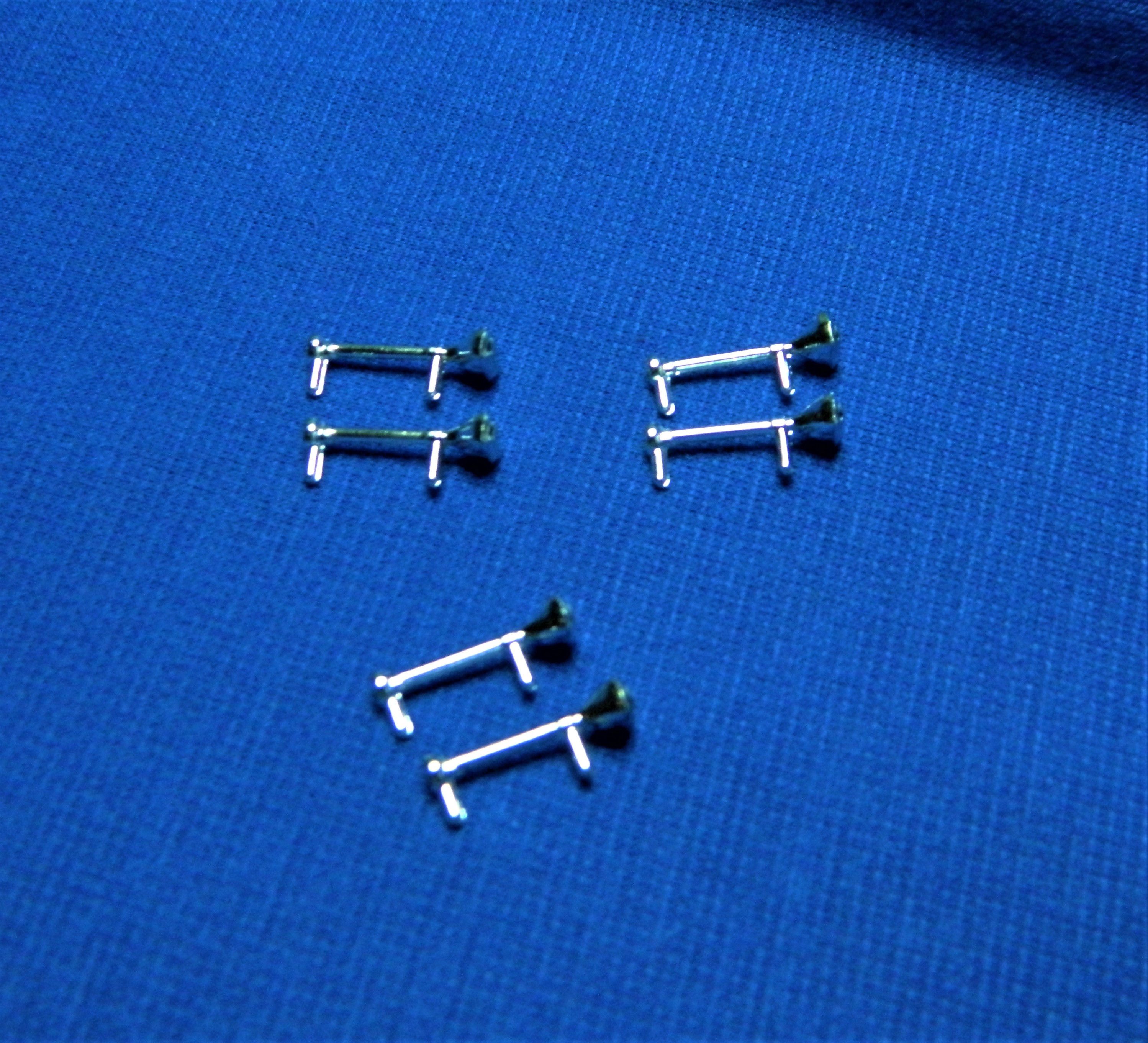 2 Pair Chrome Air Horns Rectangle