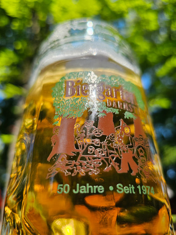 Bierglas mit  "50 Jahre 
 Seit 1974" Aufdruck