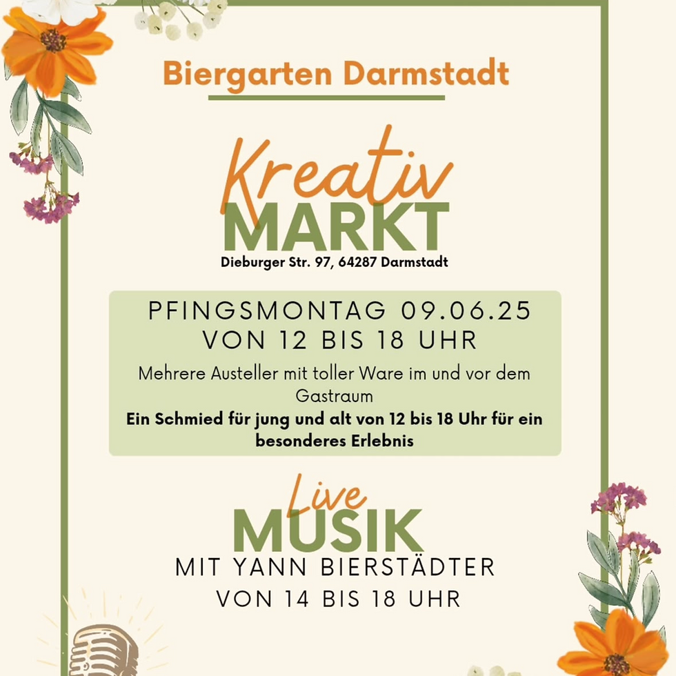 Kreativ Markt mit Live Musik am 09.06.2025