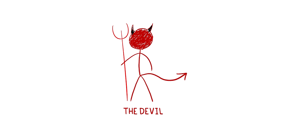 drawing of naming your problems, the devil