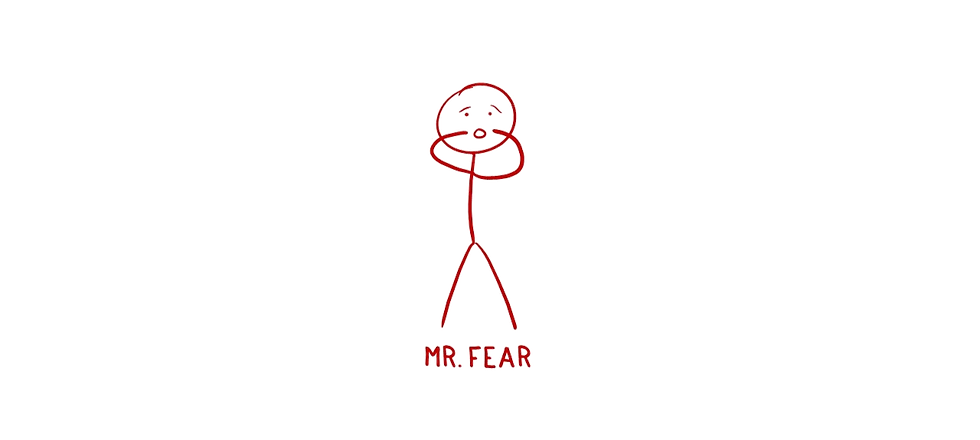 drawing of naming your problems, mr. fear
