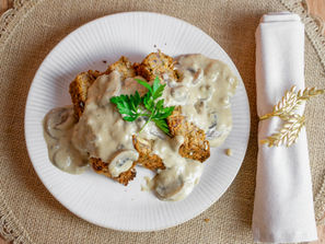 Veganer Weihnachtsbraten mit Pilzsoße