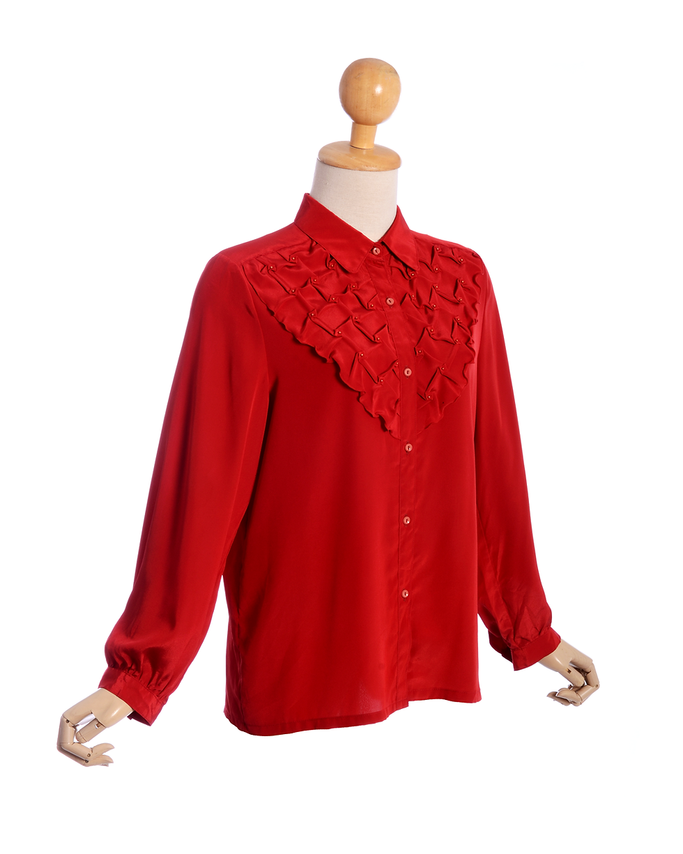 Thumbnail: Lattice Smock Vintage Blouse