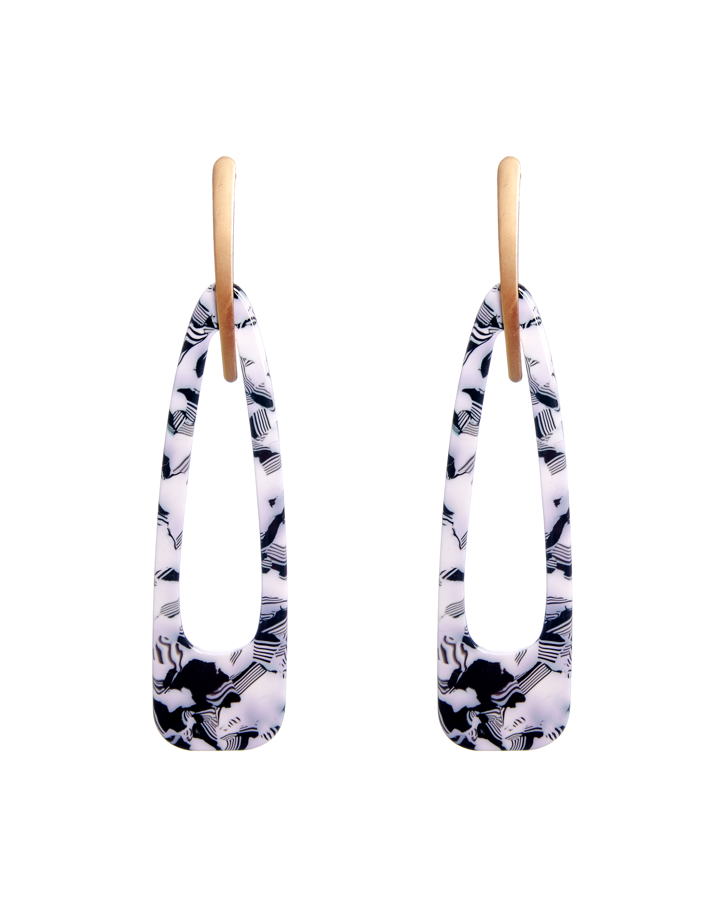 Two-Tone Teardrop Earrings