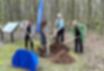 From left: Chief Nikki van Oirschot of Caldwell First Nation, ERCA Chair Molly Allaire, ERCA CAO Tim Byrne and Mayor Tracey Bailey of Lakeshore plant ERCA’s 7 millionth tree – a native Basswood, at Maidstone Woods Conservation Area.