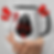 cute art of black wolf head barking on a mug