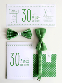30 anos, convite e laço