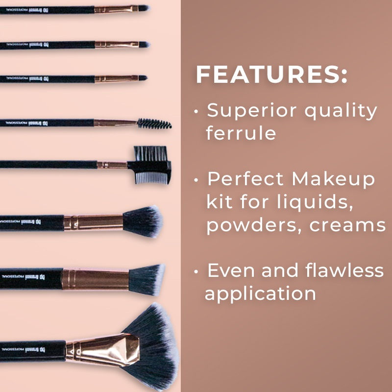 Thumbnail: Bronson Makeup Everyday Essential  Makeup Brush set for women -8 pcs
