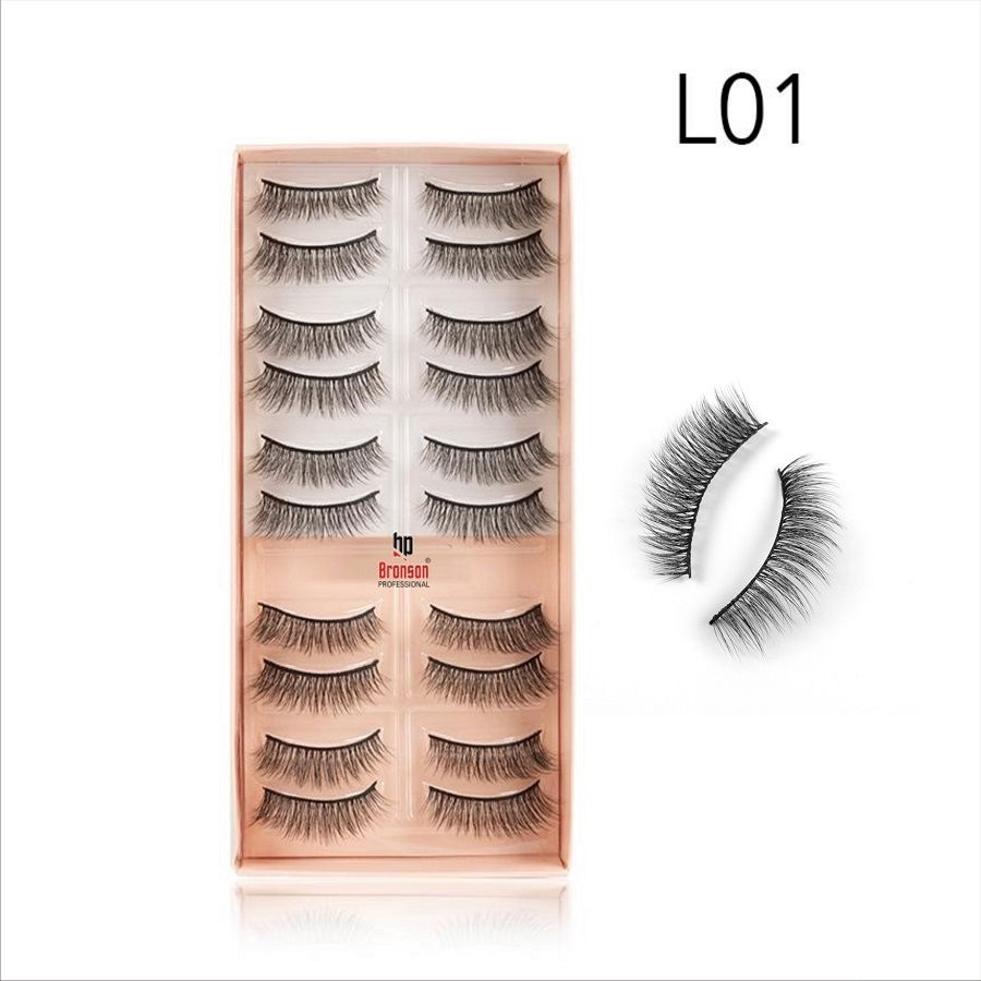 Thumbnail: Eyelash set 3D false long and natural eye makeup 10 pairs No. L01