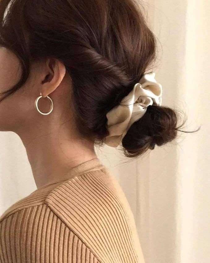 Thumbnail: Silk Satin Scrunchies Large Luxury  2 pcs