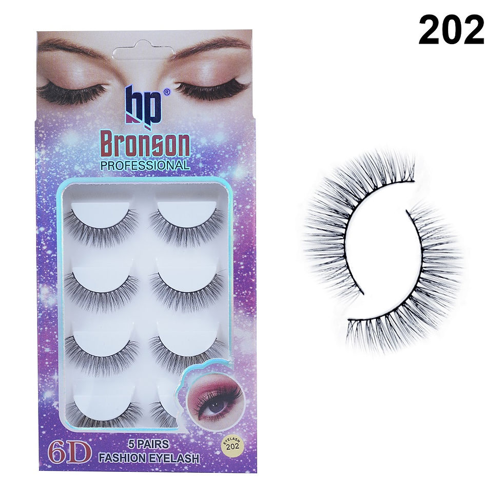 Thumbnail: False Eyelashes Set of 5 Pair 6D long and natural – 202 fake false lashes