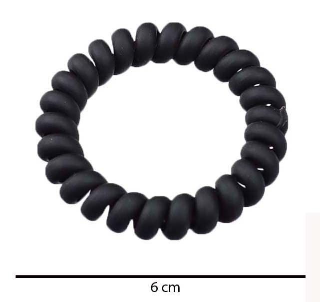 Thumbnail: Spiral Hair Ties Rubber Band Hair Coils Telephone wire - 6 Piece dark brown