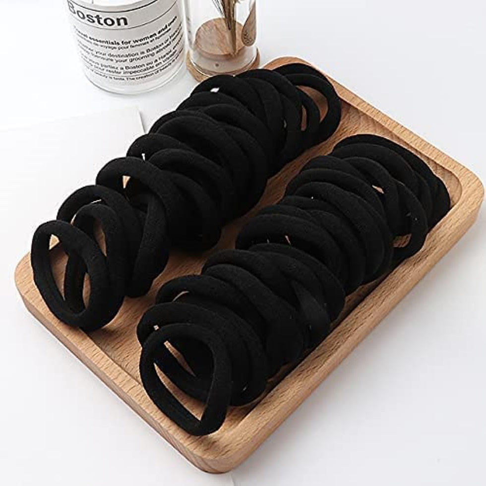 Thumbnail: Hair Rubber Bands Ponytail Holder with storage box (Pack of 20 black)