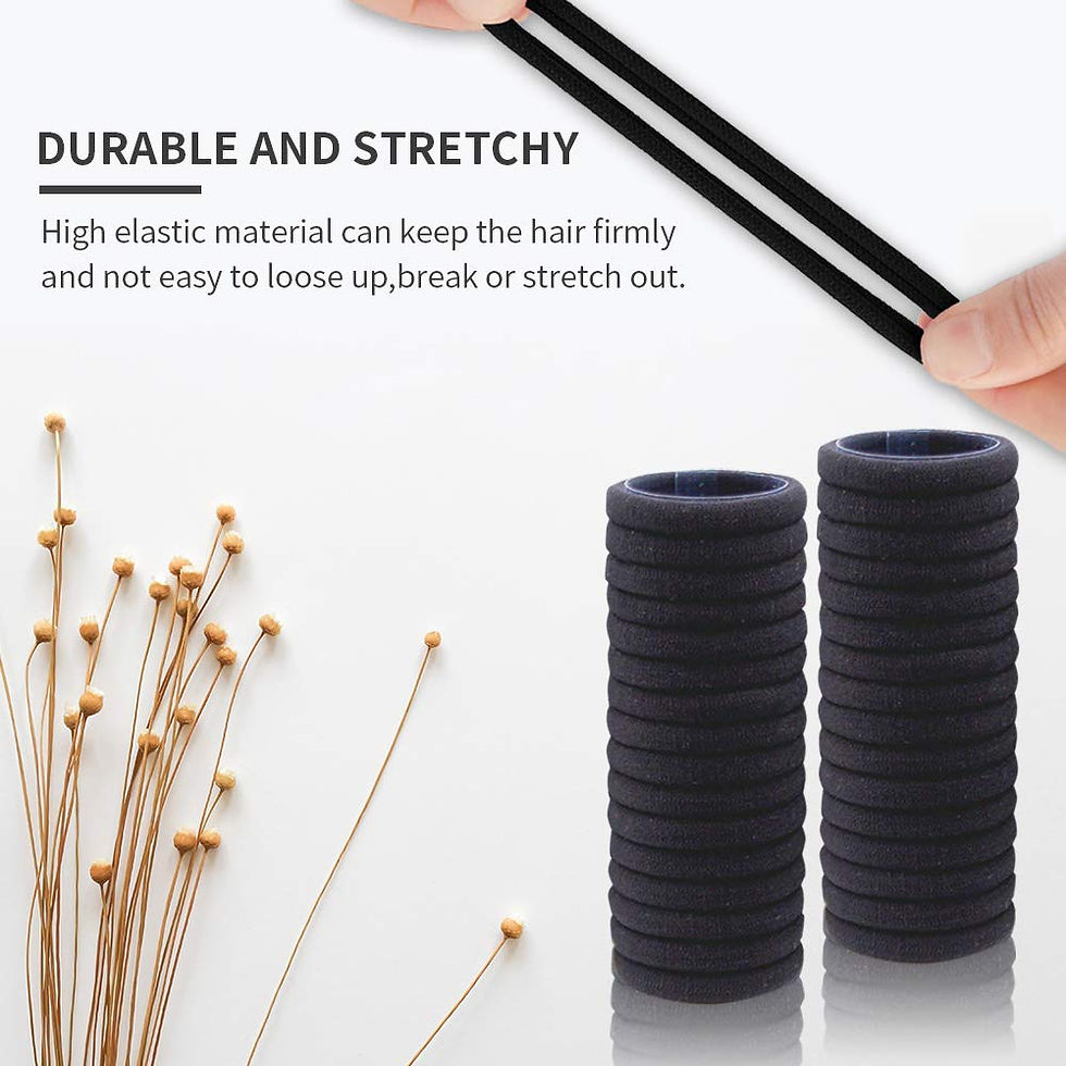 Thumbnail: Hair Rubber Bands Ponytail Holder with storage box (Pack of 20 black)