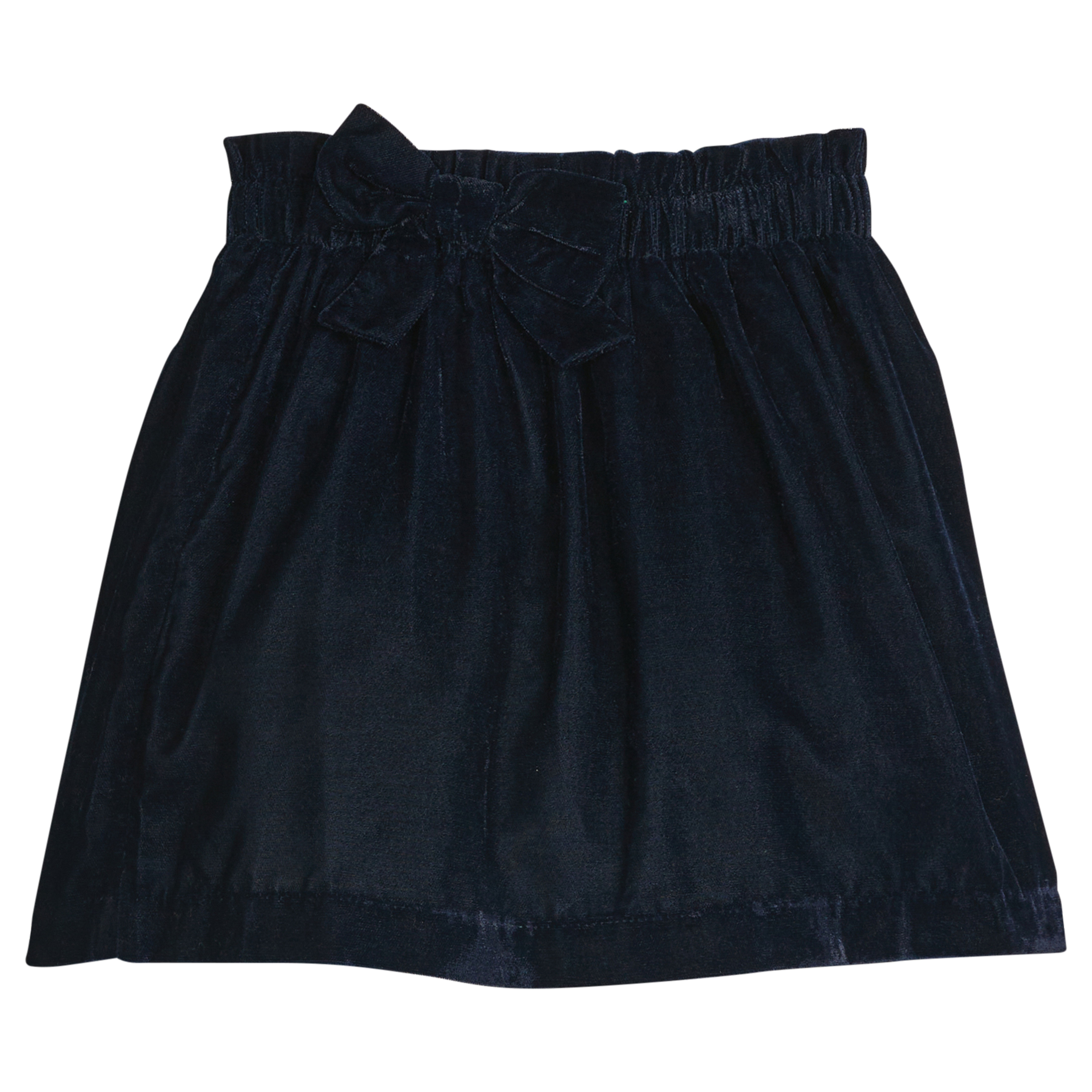 Little English Paperbag Bow Skirt in Navy Velvet 5,7,10