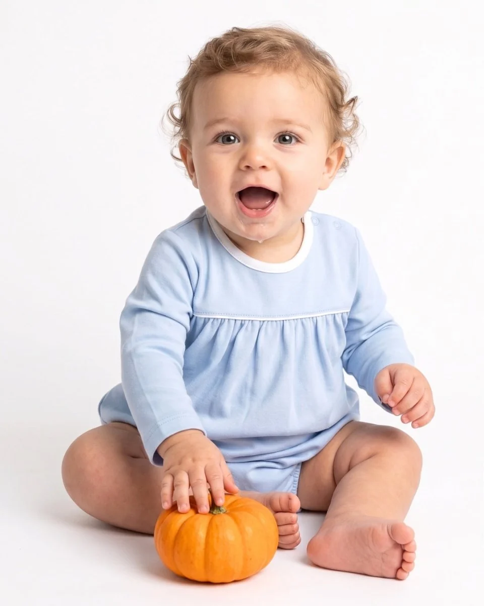 Lullaby Set Palmer Blue Pima Bubble Long Sleeve