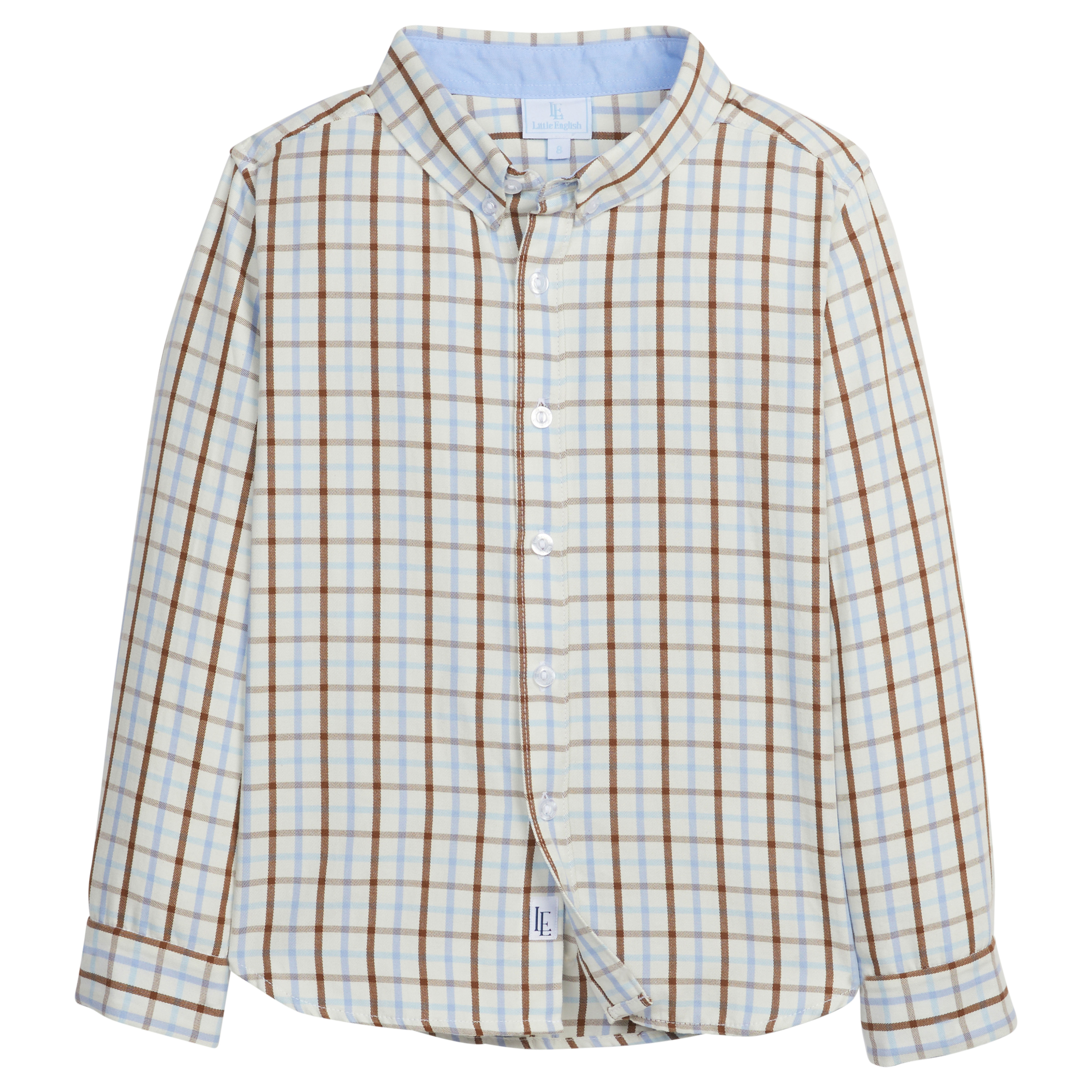 Little English Button Down Shirt in Brownfield Plaid 10&12
