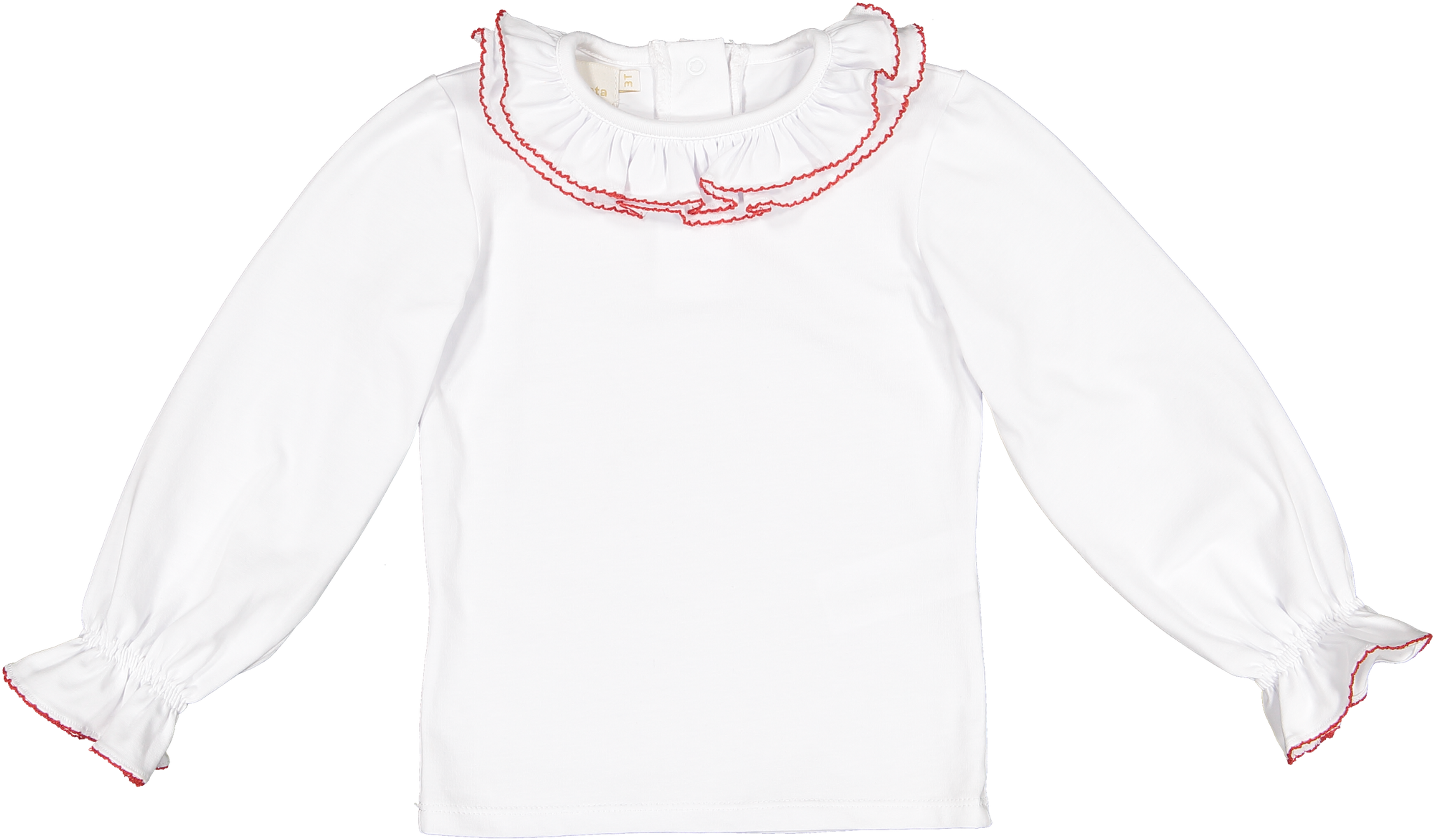 Sal & Pimenta Girls Red Trimmed Blouse 3t, 5, 8