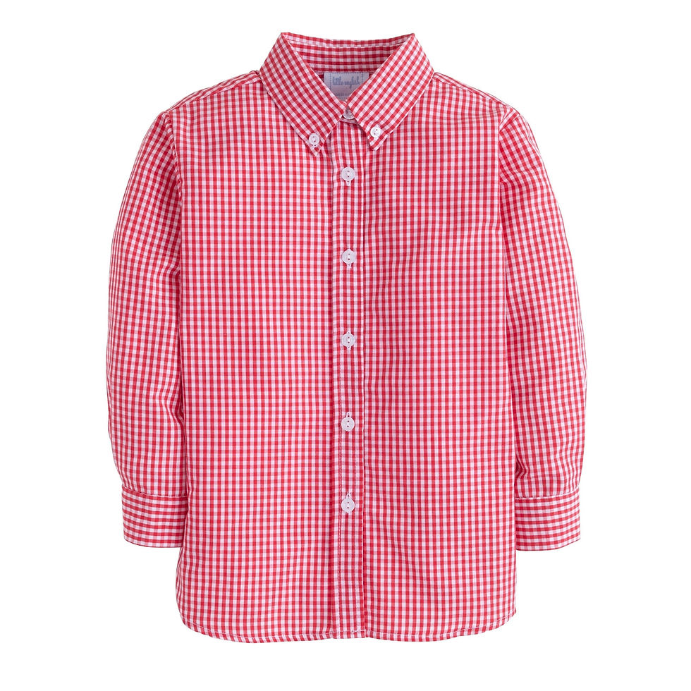 Little English Red Gingham Button Down 4-8