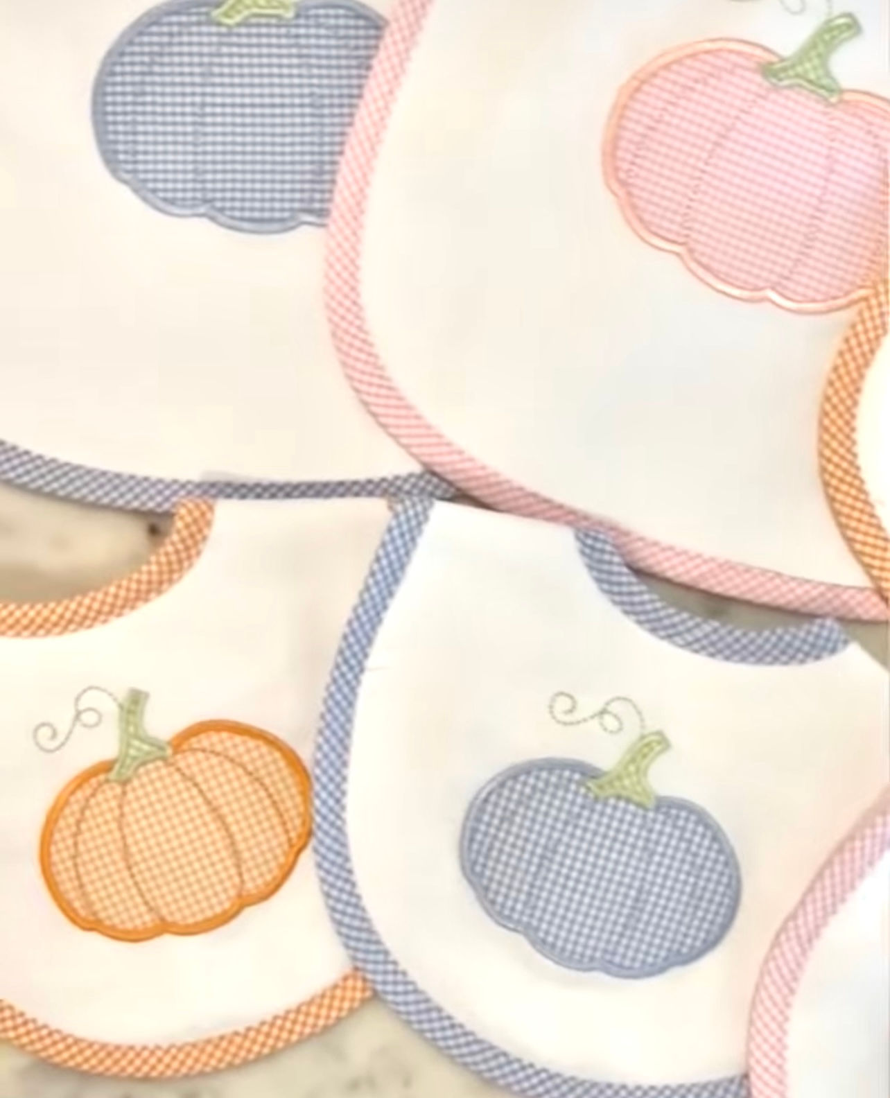 3 Marthas Pumpkin Applique Toddler Bib
